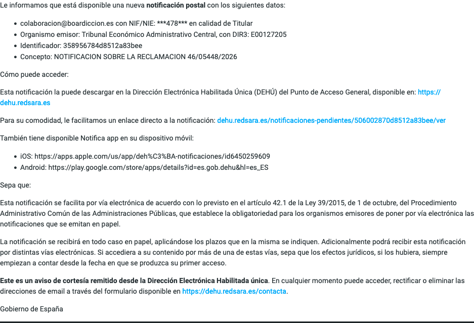 reclamacion falta aeat