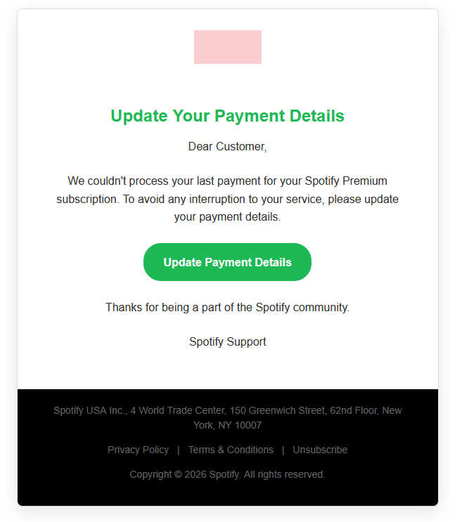 spotify phishing